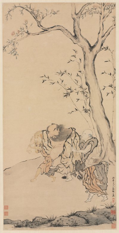 Hayaletler Tarafından Desteklenen Zhong Kui by Luo Ping