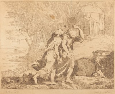 İki Kaçan Figür by Lydia Bates after John Hamilton Mortimer