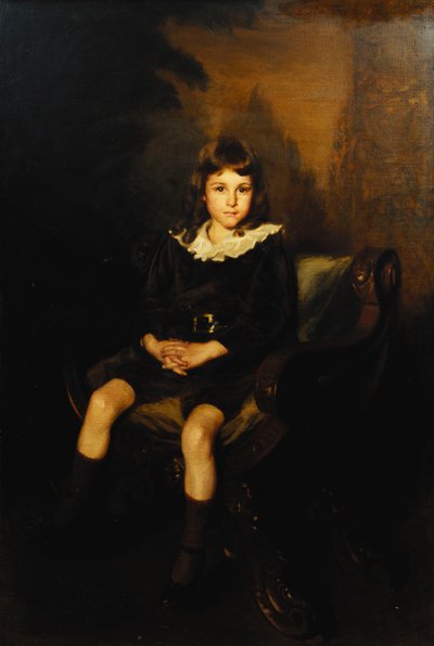 Bir Sandalyede Tam Boy Oturan Bir Çocuğun Portresi by Lydia Field Emmett
