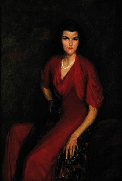 Kırmızı Elbise (tuval üzerine yağlıboya) by Lydia Field Emmett