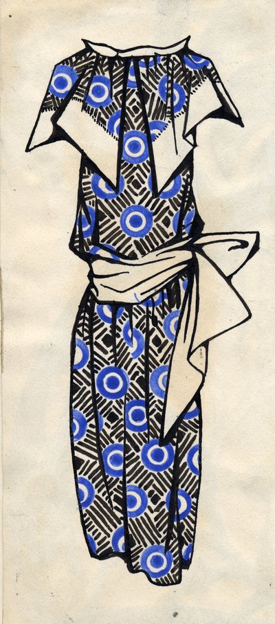 Elbise tasarımı, 1924. by Lyubov Sergeevna Popova