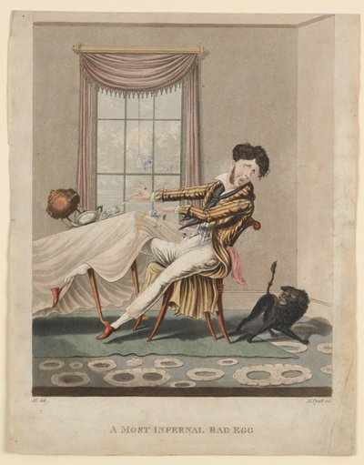A Most Infernal Bad Egg, H. Pyall tarafından yapılan baskı, c.1825 (el boyaması gravür) by M. Egerton