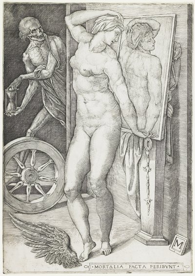 Bir Kadını Şaşırtan Ölüm, c.1490-c.1540 (gravür) by M Master