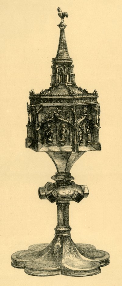 Bakır yaldızlı pyx, 15. yüzyılın ortaları, 1881. by M Sullivan