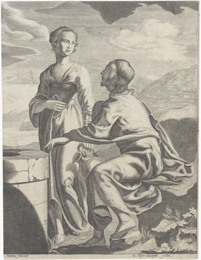 İsa ve Samiriyeli Kadın by M. Suys