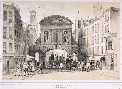 Temple Bar, Londra, c1845 by M and N Hanhart
