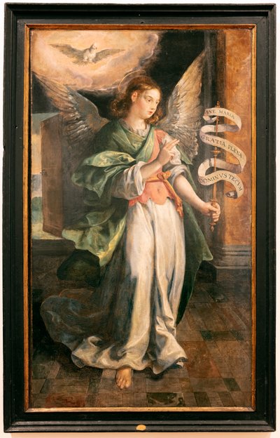 Müjde meleği (L'ange de l'annonciation) (ahşap üzerine yağlı boya) by Maarten de Vos