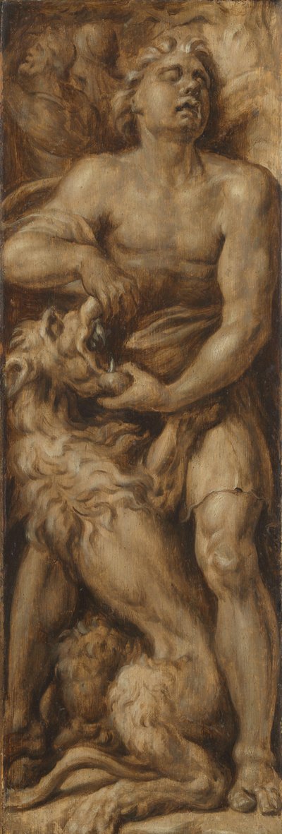 Aslan Parçalayan Samson by Maarten van Heemskerck