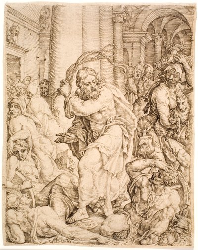 Tapınaktan Kovulma by Maarten van Heemskerck