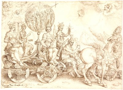 Zafer Arabası. Mundus (Dünya). (Dört Elementin bir alegorisi) by Maarten van Heemskerck