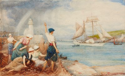 Balina Avcısının Dönüşü (suluboya) by Macbeth Robert Walker
