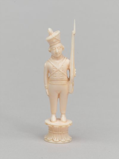 Beyaz piyon, satranç taşı, Hindistan, 1820 dolaylarında by Macneill MacLeay