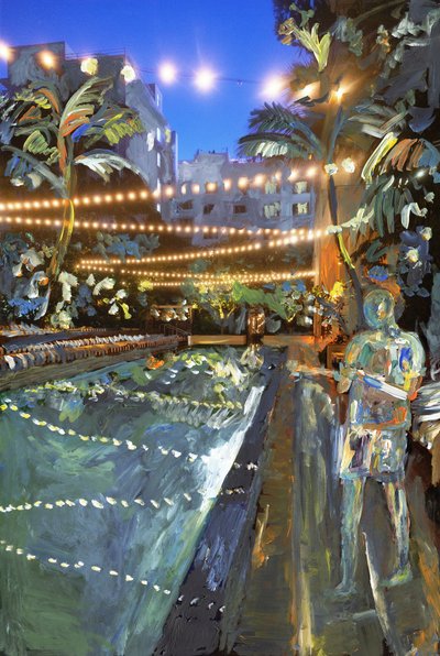 Night Swim, 2021 (arşiv pigment baskısı üzerine akrilik boya) by Madeleine Gross