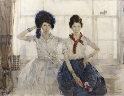 Kızlar (tuval üzerine yağlı boya) by Madeline Emily Green