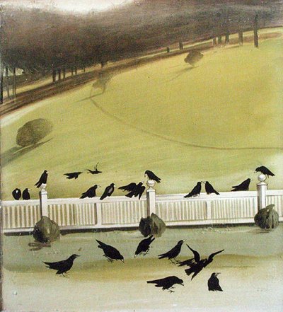 Bir parkta beslenen kaleler (kalem ve kağıt üzerine sulu boya) by Madeline Wyndham