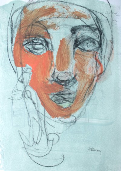 Eskiz defteri 47, 2025 (kağıt üzerine tempera boya, füzen) by Madgalena Morey
