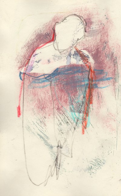 Eskiz defteri 7, 2024 (kağıt üzerine tempera boya, pastel boya, kurşun kalem) by Madgalena Morey