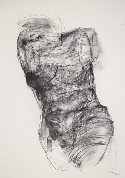 Torso 2, 2022 (kağıt üzerine karakalem) by Madgalena Morey