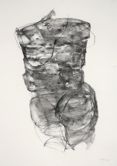 Torso 4, 2022 (kağıt üzerine karakalem) by Madgalena Morey