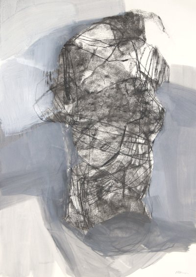 Torso 6, 2022 (kağıt üzerine karakalem) by Madgalena Morey