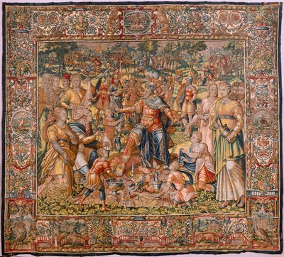 Piskoposluk müzesi (Museo Diocesano). Flaman halısı. Brüksel. Atölye François Geubels. Gideon Serisi Öyküsü. İsrailliler ganimetten paylarını Gideon