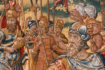 Piskoposluk müzesi (Museo Diocesano). Flaman halısı. Brüksel. Atölye François Geubels. Gideon Serisi Öyküsü. İsrailliler ganimetten paylarını Gideon