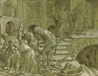 Düğün Hazırlığı Yapan Kral Benzetmesi by Maerten van Heemskerck