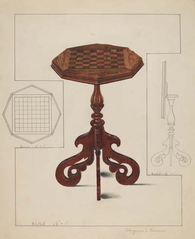 Dama Tahtası Masa-eğimli Üst, c. 1936. by Magnus S. Fossum