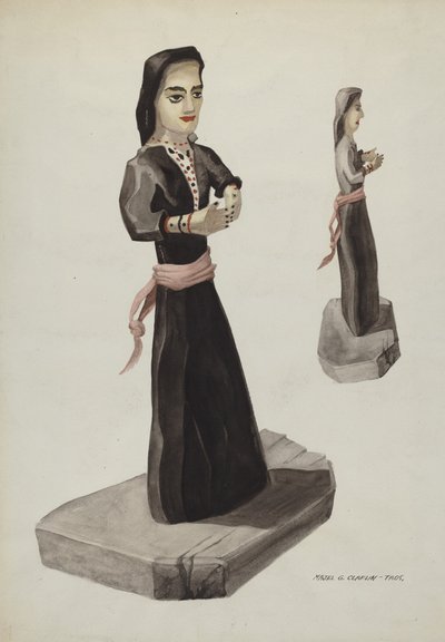 Bulto, Santa Rita, c. 1937. by Majel G. Claflin