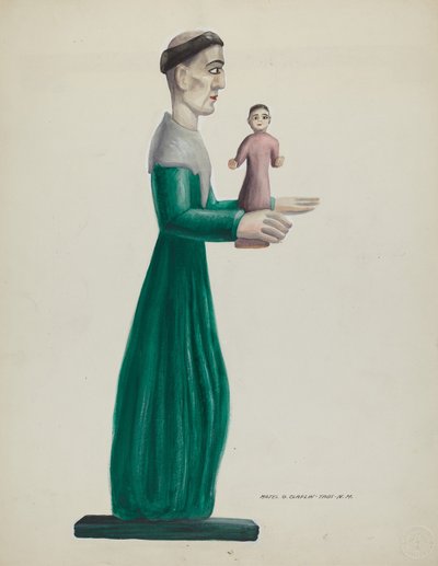 Oyma ve Boyalı Ahşap Santo (St. Joseph) by Majel G. Claflin