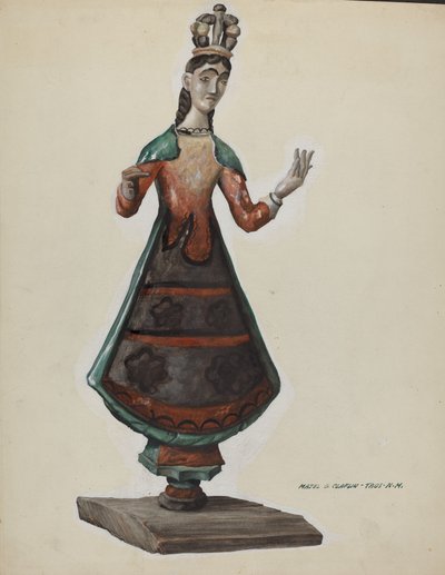 Büyük Boyalı Ahşap Aziz Meryem, c. 1937. by Majel G. Claflin