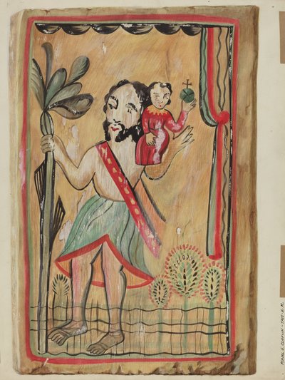 Retablo - San Christopher, 1935-1942. by Majel G. Claflin