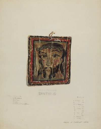 Küçük Christo Kafa - Retablo, c. 1940. by Majel G. Claflin