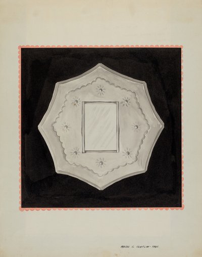 Küçük Teneke Çerçeveli Ayna, c. 1937. by Majel G. Claflin