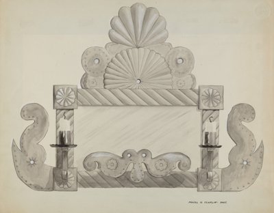 2 Mum Yuvalı Teneke Ayna Çerçevesi, c. 1937. by Majel G. Claflin