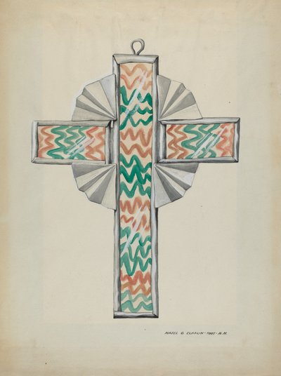 Kalay ve Boyalı Cam Haç, c. 1937. by Majel G. Claflin