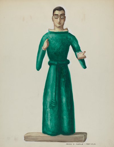 Parlak Yeşil Elbiseli Ahşap Santo, 19351942. by Majel G. Claflin