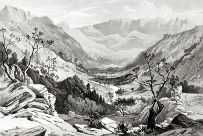 James Ferguson tarafından oyulmuş Senafe ve Rahaguddy arasındaki görünüm (litografi) by Major A.G.F. Hogg