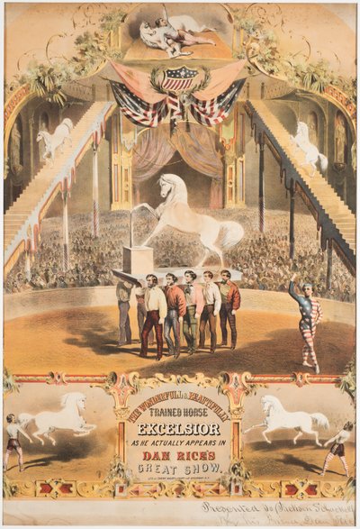 Harika ve Güzel Eğitilmiş At Excelsior, c.1840 (chromolitho) by Major and Knapp Sarony
