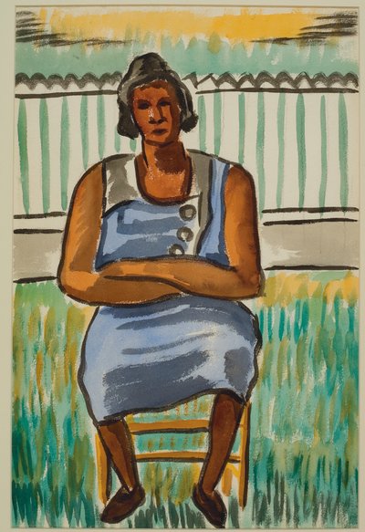 Oturan Figür, c.1934 (kağıt üzerine sulu boya) by Malvin Gray Johnson