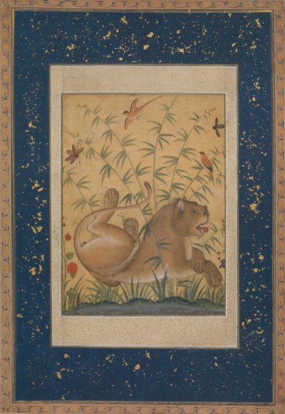 Dinlenmedeki Aslan, ca. 1585. by Mansur