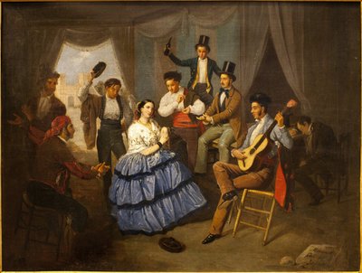 Bir karnaval evinde dansçı. Manuel Cabral Bejarano