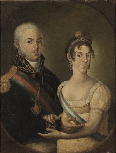 Portekizli John VI ve İspanyalı Carlota Joaquina'nın Portresi by Manuel Dias de Oliveira