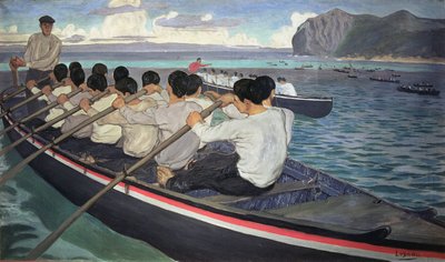 The Rowers, c.1912 (tuval üzerine yağlı boya) by Manuel Losada