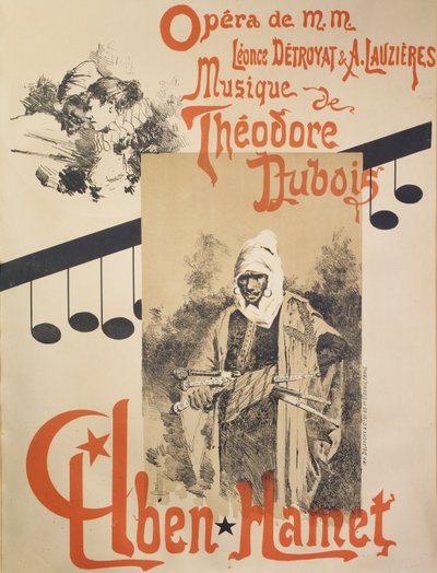 Aben Hamet, opera için afiş by Manuel Orazi