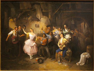 Bir meyhanede dansçı. Manuel Rodriguez de Guzman (1818-1867), tuval üzerine yağlı boya by Manuel Roderiguez Guzman