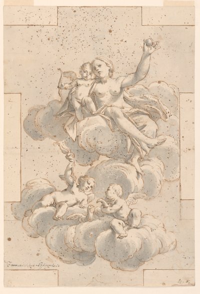 Tavan Resmi, Venüs, Aşk Tanrısı ve Putti için Tasarım by Marc Antonio Franceschini