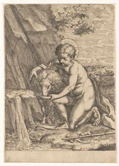 Çocukken Vaftizci Yahya by Marcantonio Bellavia