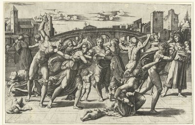 Masumların Katliamı Kindermoord te Betlehem by Marcantonio Raimondi
