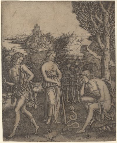Genç Bir Adamla Konuşan Yılan by Marcantonio Raimondi